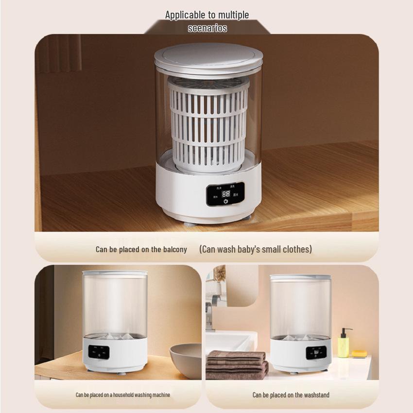 Портативная мини-стиральная машина 4 л: Складная, перезаряжаемая, компактная стиральная машина для нижнего белья, детской одежды, носков и стирки в общежитии.