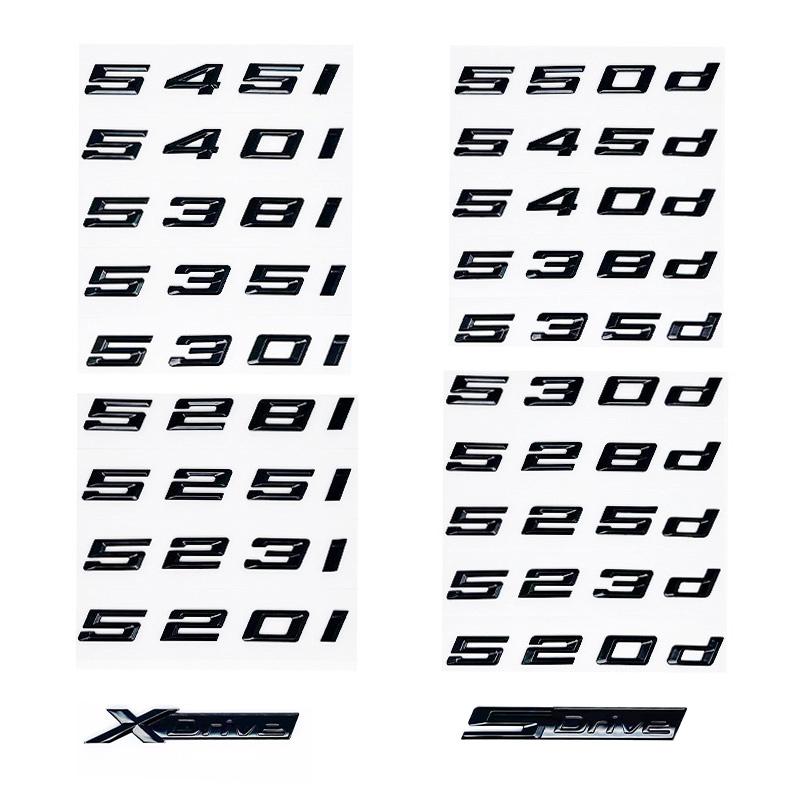 ABY1 Old Style Trunk Letter Emblem Sticker for BMW 5 Series E39 E60 E61 F07 F10 F11 G30 G31 - 520d 525d 528d 530d 535d 540d 545d