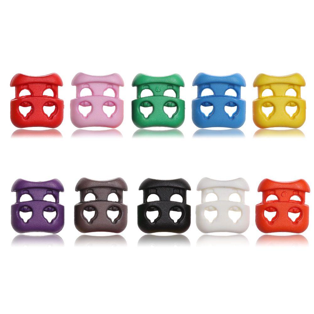 Multi-colors 4mm Bean Toggle Clip Apparel Shoelace Buckle Stopper Cord Lock Sportswear Accessories