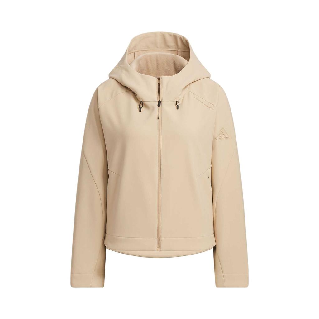Adidas Casual Series Hooded Fashion Versatile Warm Jacket Women Jacket Warm-Sand JM8859