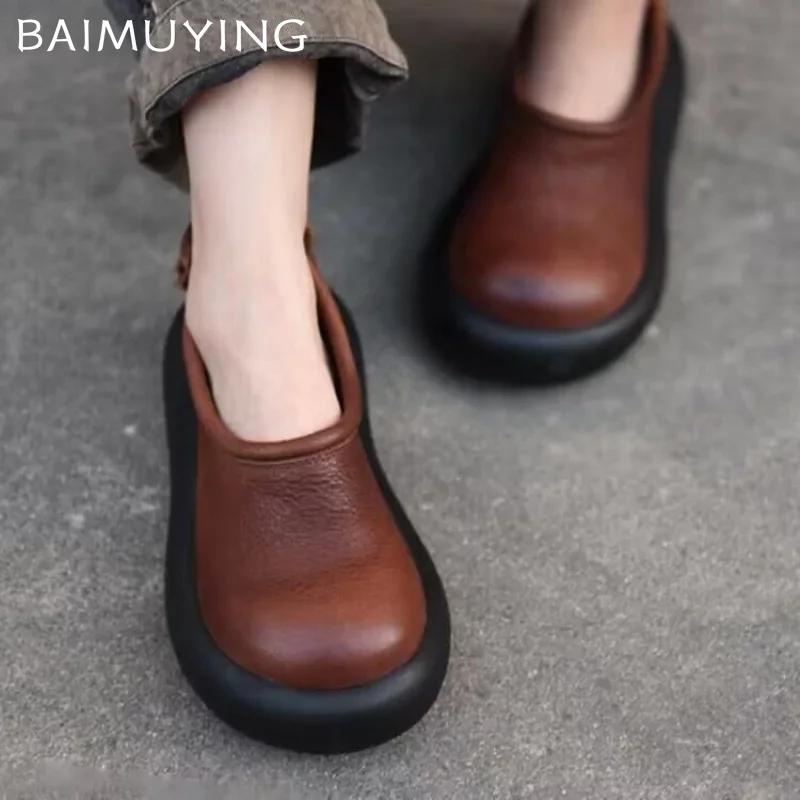 Женские зимние ботинки на платформе, кроссовки на плоской подошве в стиле ретро, кожаные туфли для женщин 2025 года, спортивная обувь для зимнего бега Botas De Mujer