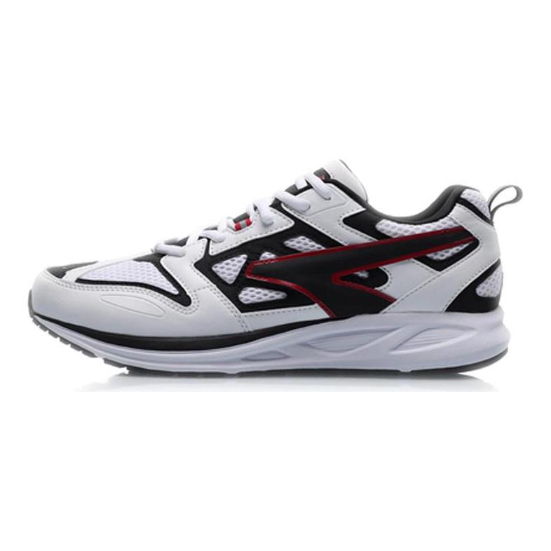 Li Ning Амортизирующие Нескользящие Легкие Низкие Беговые Кроссовки Мужские Белый Черный ARHP103-1