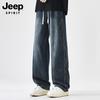 JEEP SPIRIT Men's Washed Multi-Pocket Loose Fit Jeans