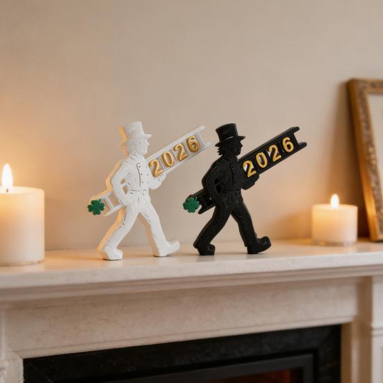 2026 Настольная табличка, напечатанная на 3D-принтере, С Новым годом, украшение для стола для вечеринки, настольный декор для полки, каминной полки, рабочего стола, многоярусного подноса