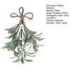 Artificial Mistletoe Branch Christmas Hanging Faux Mistletoe Ornament with Bow Glitter Leaves