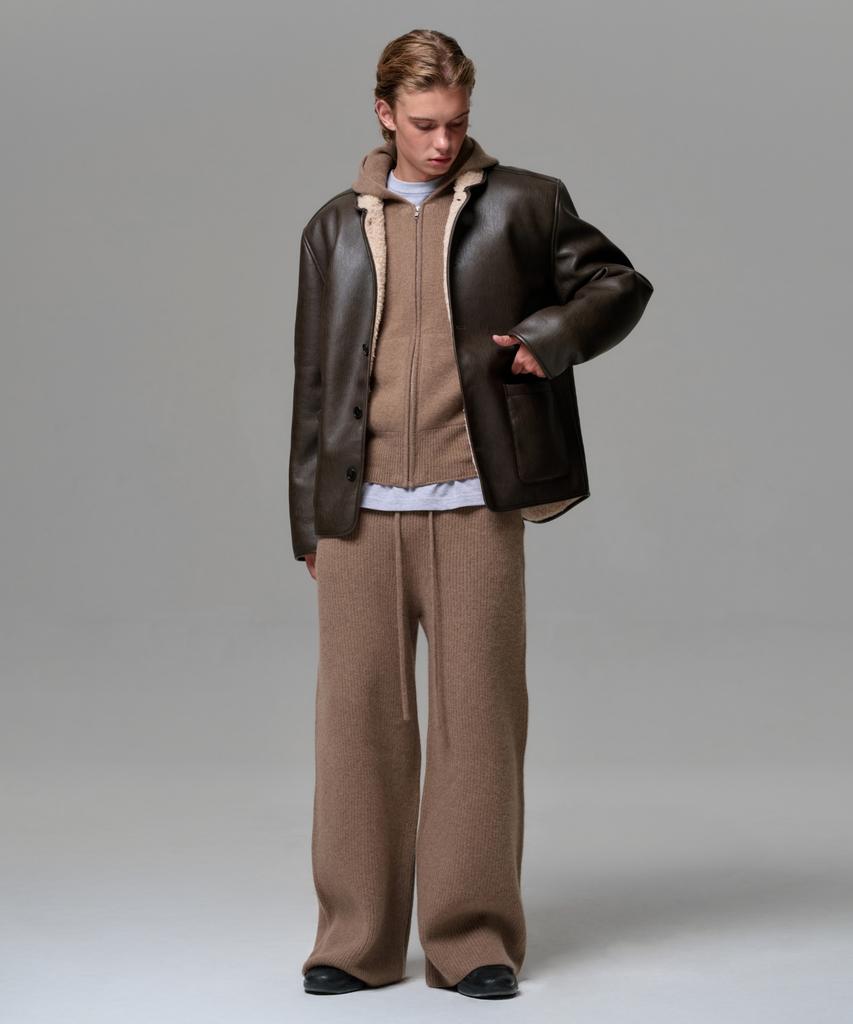 Era Men Classic Faux Shearling Jacket - Brown
