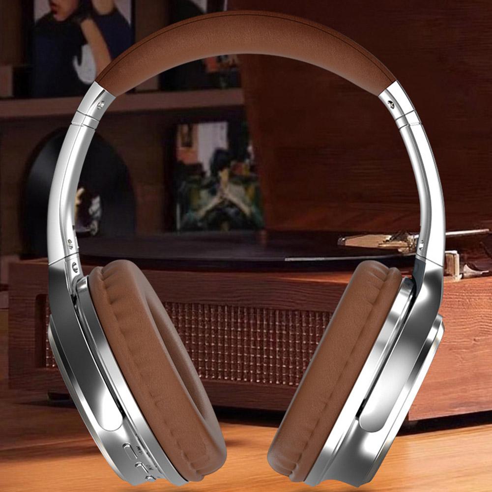 Retro Wireless Headphones Bluetooth 6.0 Hi-Res Audio Earphone Headset Built-in TF Card Slot Metal HiFi Headphones