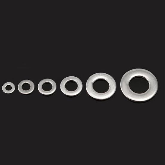 105 шт., 6 размеров, прочный набор прокладок с плоской шайбой из нержавеющей стали