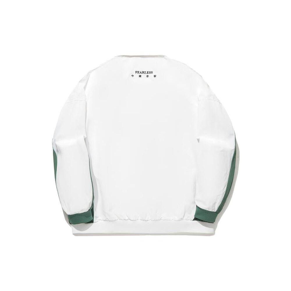 Li Ning Skateboard Series Color Block Letter Logo Polo Neck Sports Long Sleeve Jacket Men Jackets Standard-White AFDT741-3