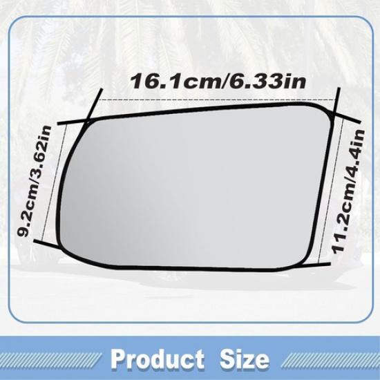 Стекло бокового зеркала с подогревом, с задним креплением, Совместимо с Altima Nisan-L