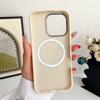 TPU Soft Matte Magnetic Housing iPhone 16 Pro Max 15 Plus 14 Pro 13 12 11 Solid Color Leather Texture Shock Proof Case