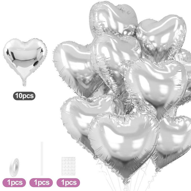 10 шт. 18 дюймов Большие Красные Шары-Сердца из Фольги Для Дня Святого Валентина Свадебного Девичника Годовщины Помолвки Украшение