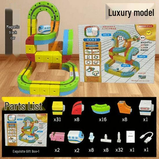 Magnetic Building Blocks High-Speed Train Track Toy for Kids