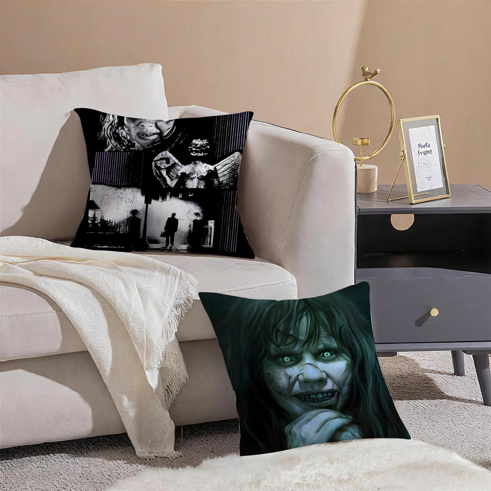 scary movie TThe Exorcistes Cushion Cover Throw Pillow Cover Hidden Button Durable Polyester Chair Cushion