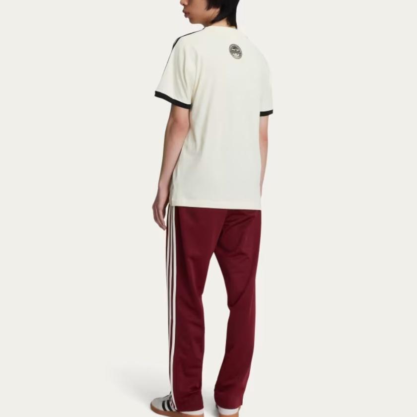 Adidas Оригиналы X Oasis Коллаборация 3 полоски SS25 Приталенный крой Удобная спортивная футболка с коротким рукавом Унисекс Топы KT-3446