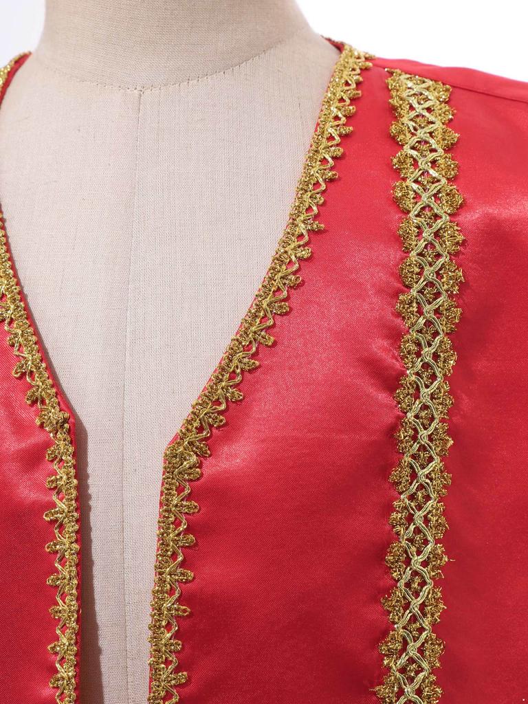 Детский средневековый фрак в стиле стимпанк, без рукавов, с золотой отделкой, украшенный жилет, готические куртки, жилет, костюм