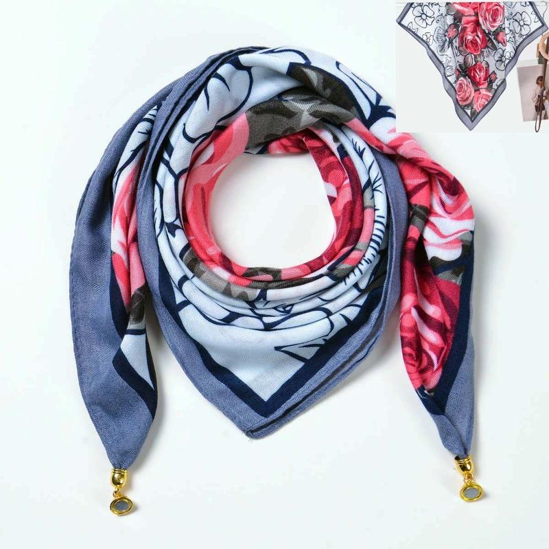 Idyllic small fresh women's imitation silk square scarf silk scarf temperament versatile scarf shawl heat