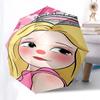 1pc Princess Crown Automatic Folding Umbrella - Compact 8-Rib Design, Durable Plastic & Iron1386L