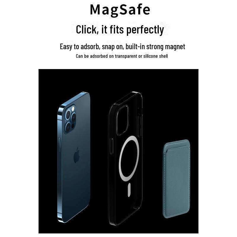 Совместимо с Apple 15 MagSafe: Крепкий магнитный кожаный держатель для карт для iPhone 12/13/14 Pro