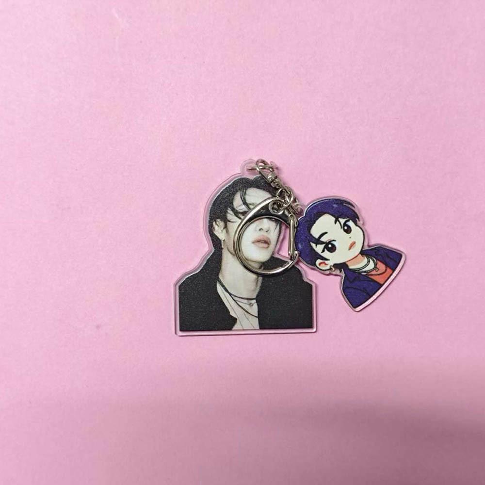 1 шт. Брелок SKZ для фанатов K-POP - Дизайн музыкальной группы с инициалами SKZ, Коллекционный аксессуар, 2D Плоский брелок для сумки в K-POP тематике