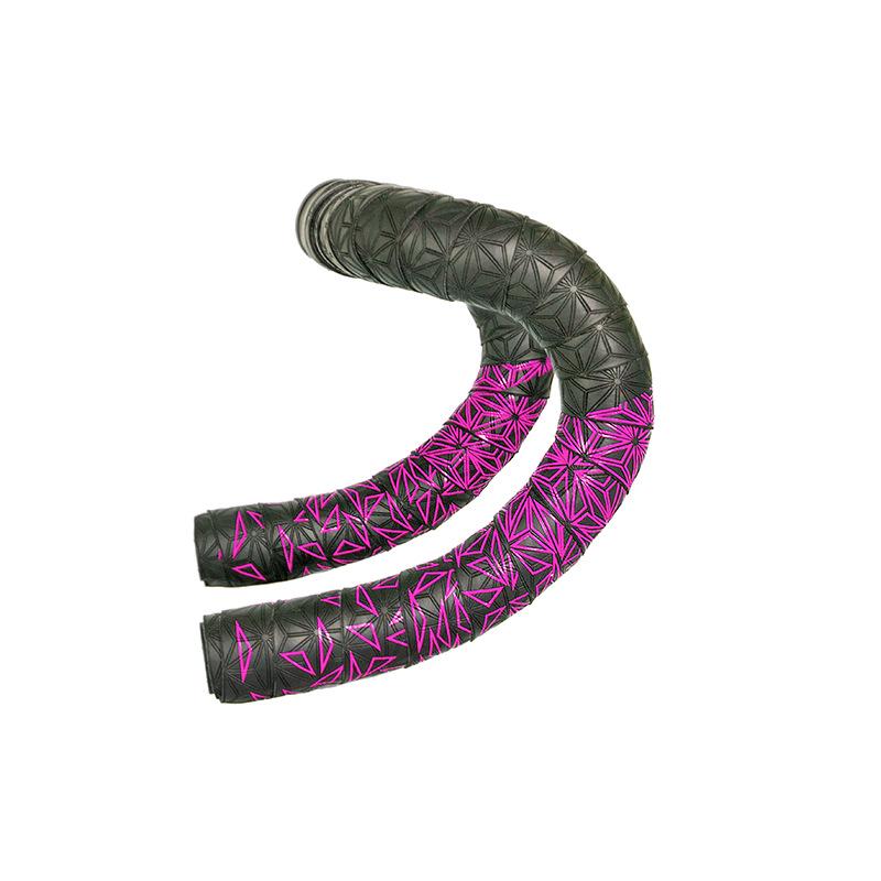 Амортизирующая градиентная лента для руля велосипеда с узором хризантемы - дышащая, двухцветная, износостойкая ПУ для шоссейных велосипедов.