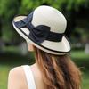 Летняя пляжная соломенная шляпа, женская пляжная шляпа с бантом, большой солнцезащитный козырек, крутая шляпа с керлингом