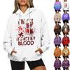 Женская модная повседневная толстовка с капюшоном и принтом на Хэллоуин с длинными рукавами