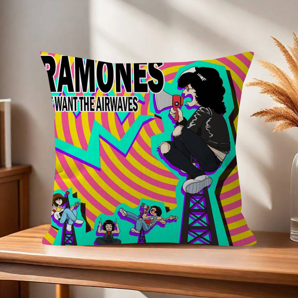 Pillowcase toon Gift Cushion Cover Bedroom Home Sofa Chair Seat Decor pillow case Rock Band RRamones ANIME