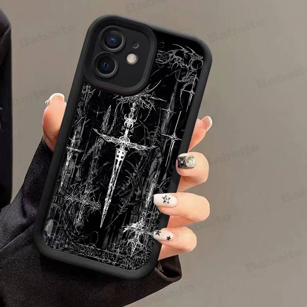 Готический Кибер-Сигил Крест Чехол для Телефона Для iPhone 17 Air 16 e 15 14 13 12 11 Pro Max Plus Mini SE 2020 2022 Силиконовый Чехол-Оболочка