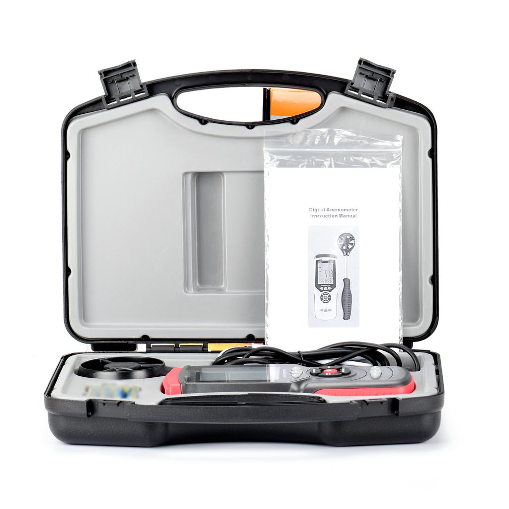 Handheld Digital Anemometer Professional Multifunction Anemograph with Detachable Auxiliary Fan Air