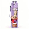 1PC Waffle Ice Cream Dessert Pattern 750ml Color Plastic Sports Water Bottle Leakproof Flip Straw Lid Suitable for Sports Office Home Use