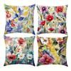 Декор для дома Красочные акварельные цветочные и колибри Подушки с рисунком Наволочка для подушки Подходит для дивана Спальни Автомобиля