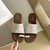 Retro linen slippers women's summer wear new casual vacation flat sandals versatile set toe sandals
