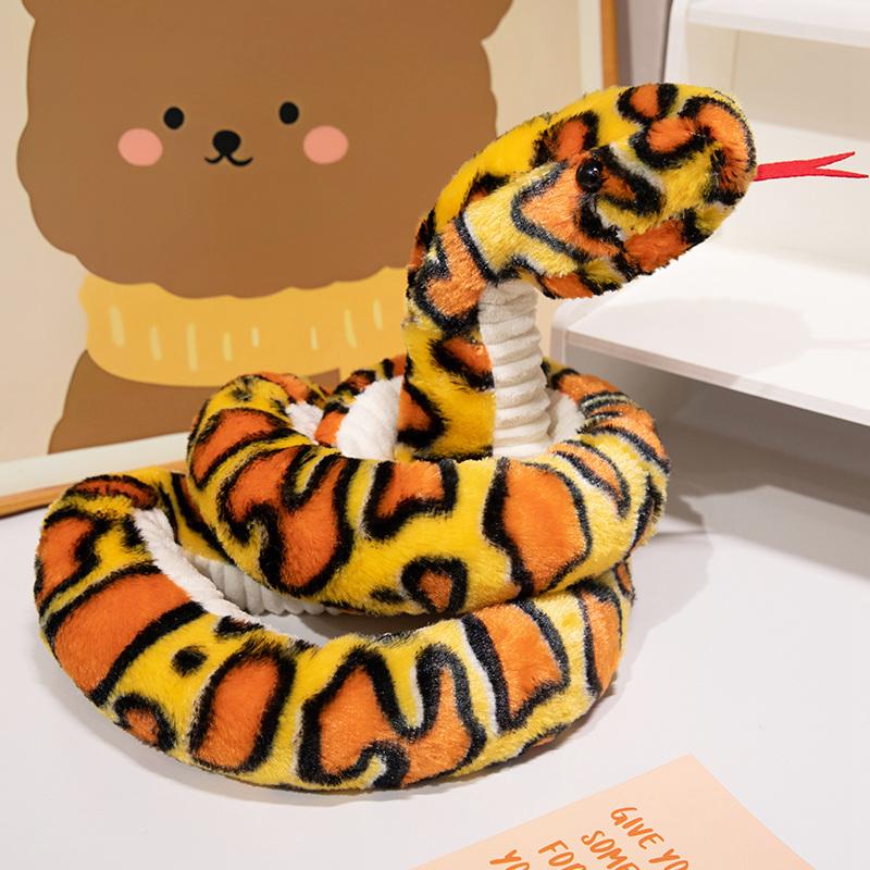 120/180cm Simulated Snake Plush Doll Soft Streak Simulation Toys Cartoon Animals Pillow Birthday Xmas Gifts for Boys and Girls