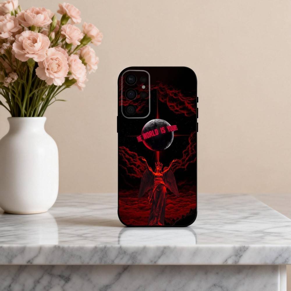 T-The World Is Yours S-Scarfaces Phone Case For Samsung S25,24,23,22,30,21,10,9,Ultra,Plus,Lite,FE,4,5 G Soft Black Case