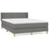 Box Spring Bed with Mattress Dark Gray 140 x 200 cm Fabric
