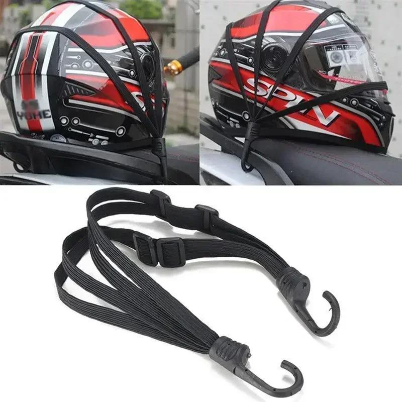 Motorcycle Luggage Strap Helmet Fixed High Elasticity Straps Retractable Elastic Buckle Rope Motorbike Durable Bike Helmet Net
