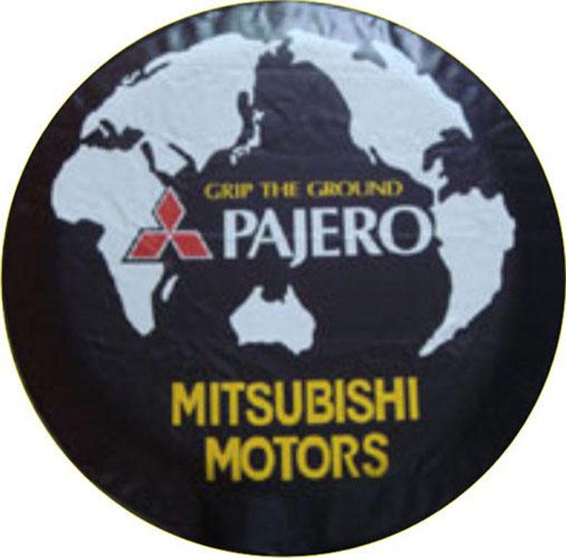 Черно-золотой чехол на запаску из ПВХ-кожи для Mitsubishi Pajero V73 Cheetah - Универсальная посадка для внедорожников.