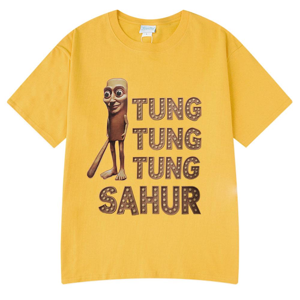 Tung Tung Tung Sahur Funny Italian Brainrot Baseball Bat Meme T-shirt Unisex Clothing Fashion T Shirts Unisex Summer O-Neck T Shirt