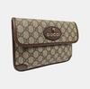 [Pre-Owned] Neo Vintage Series Gold Foil Logo Monogram Tiger Head Decorative Striped Shoulder Strap Canvas And Leather Messenger - Very Good #1VC7K4G