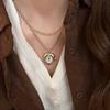 Korean Retro Heart Pocket Watch Pendant Necklace Commuting Fashion Collarbone Chain Light Luxury Exquisite Pendant Accessories