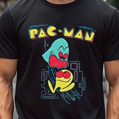 Футболка PAC MAN Футболка Футболка Винтажная Эстетика Видеоигра Футболка 1980-х Футболка Плюс Унисекс Футболка