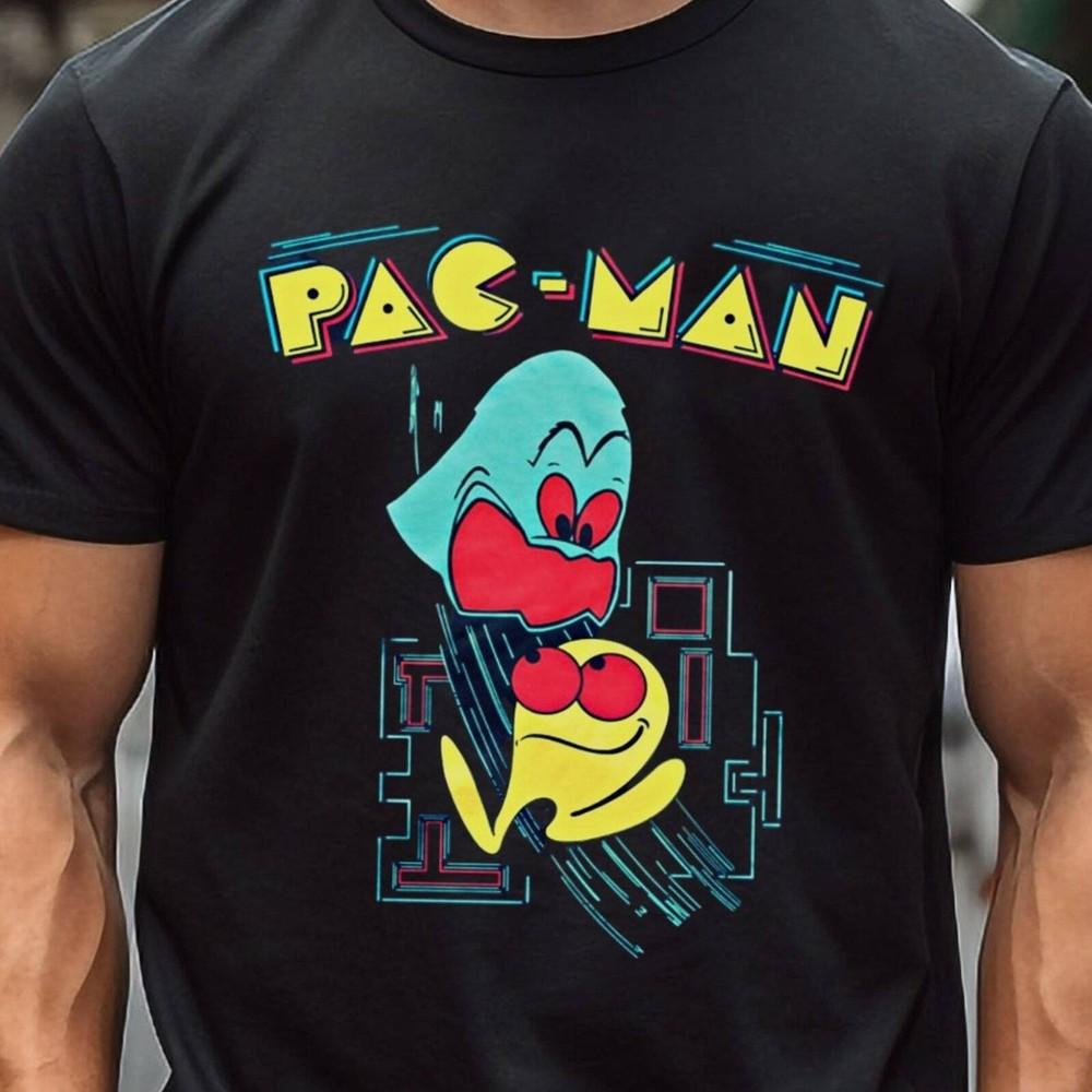 Футболка PAC MAN Футболка Футболка Винтажная Эстетика Видеоигра Футболка 1980-х Футболка Плюс Унисекс Футболка