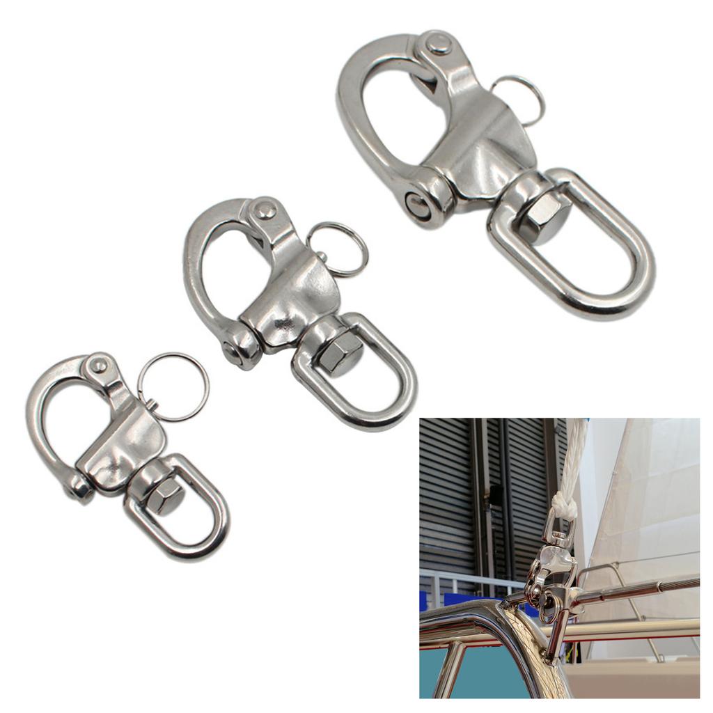 Snap Shackle 316 Stainless Steel Swivel Shackle Sailing Halyards Quick Release Snap Hook Boat Shackles Sailboat Hardware