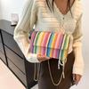 Shoulder Bag 2025 New Personalized Niche Simple Handbag Rainbow Casual Beach Bag Small Square Bag Tide