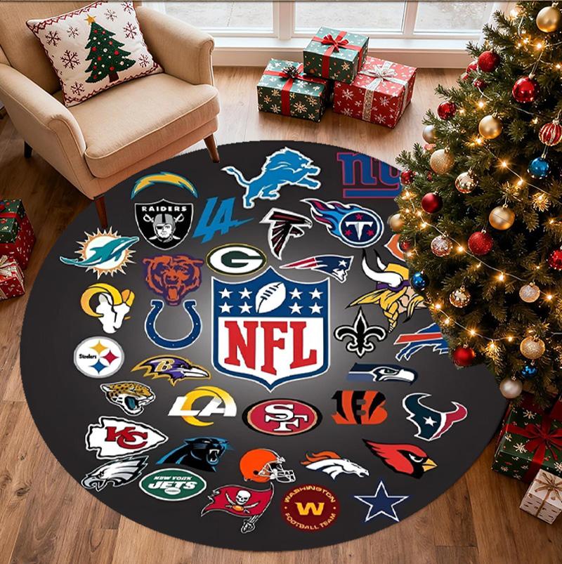 Круглый ковер с узором NFL, коврик для помещений/улицы, для пикника, игровой комнаты, спальни, офиса, гостиной, ковер для домашнего декора, подарок на день рождения