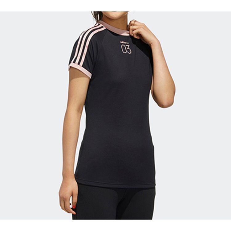 adidas Женская футболка с коротким рукавом Neo с тремя полосками, черная GL1190
