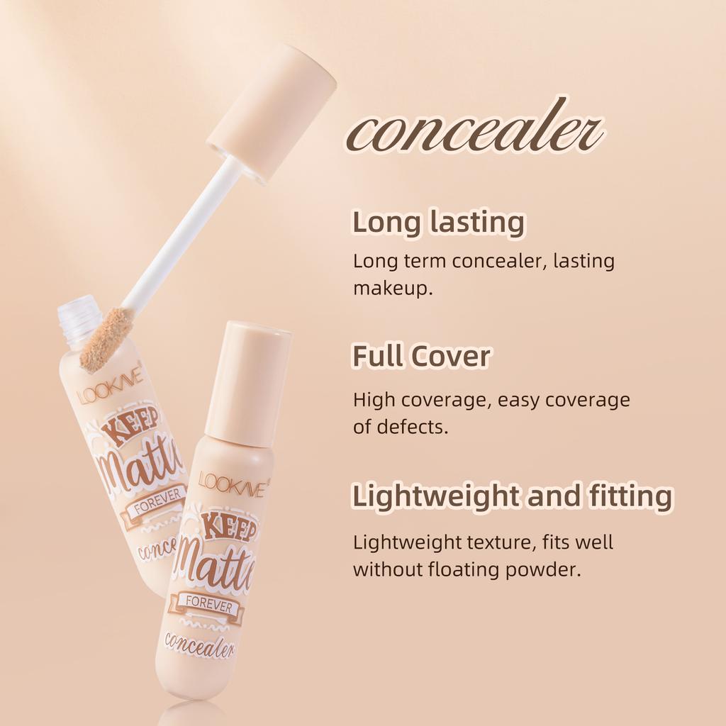 Concealer Waterproof Liquid Foundation Full Coverage Long Lasting Face Scars Acne Dark Circles Cover 8g
