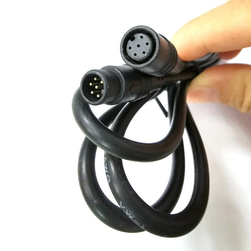 Waterproof 9mm M8 2 3 4 5 6 Core Pin Male To Female Ebike Sensor Cable M/F Speed Extend Connector Electric Bicycle