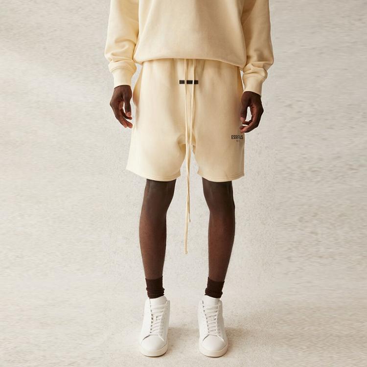 Fear of God Essentials Шорты свитшоты SS21 Унисекс Низ Кремовый Крем FOG-SS21-566